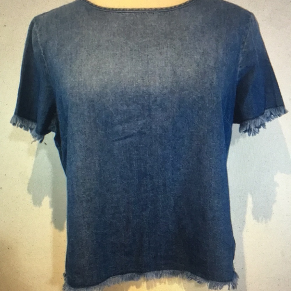 Denim Short Sleeve Top